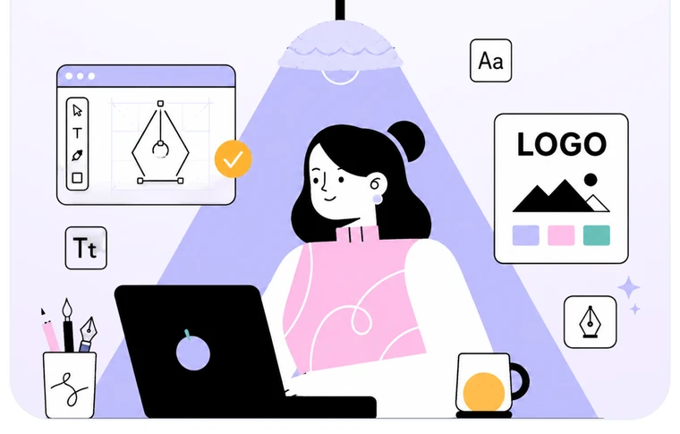 Designer working on a brand identity